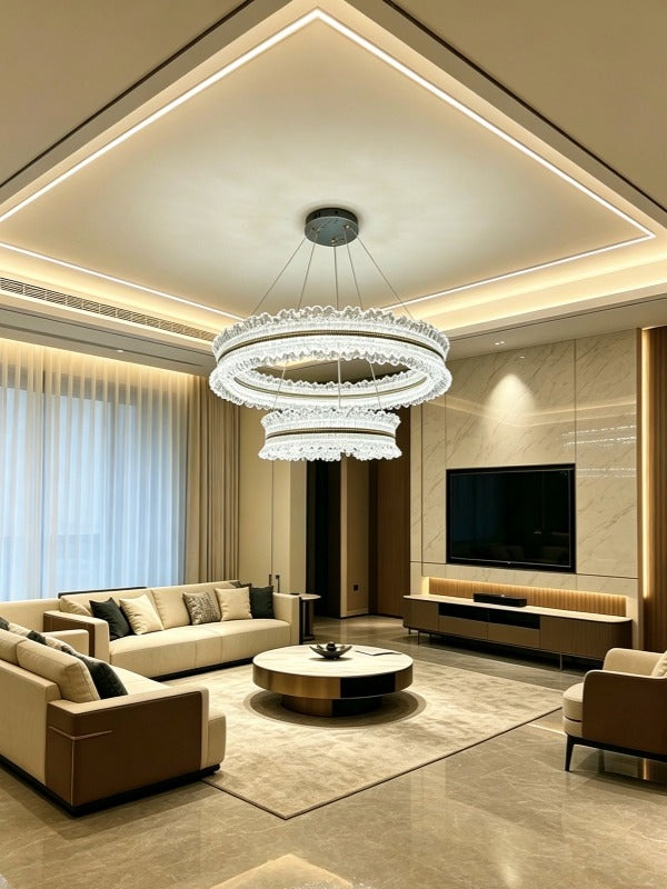 Remote Control Color Change LED Pendant Light P470-2Rings