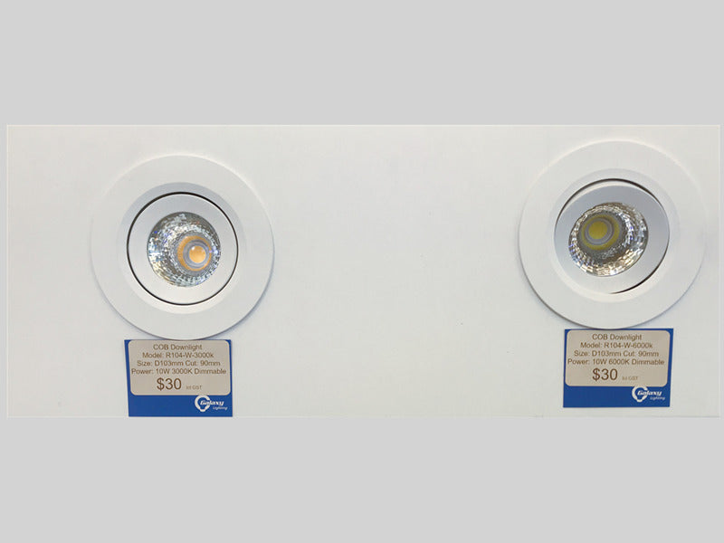 10W White 3000k/6000k LED COB Downlights R104-10W - Galaxy Lighting NZ