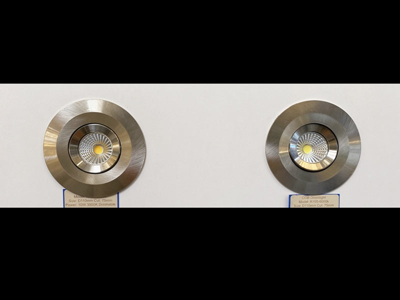 Chrome LED Tiltable COB Downlights R105-6000K - Galaxy Lighting NZ