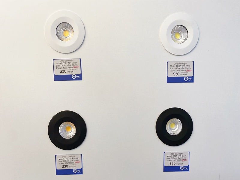 IP65 10W 3000k/6000k LED COB Downlights R107-White - Galaxy Lighting NZ