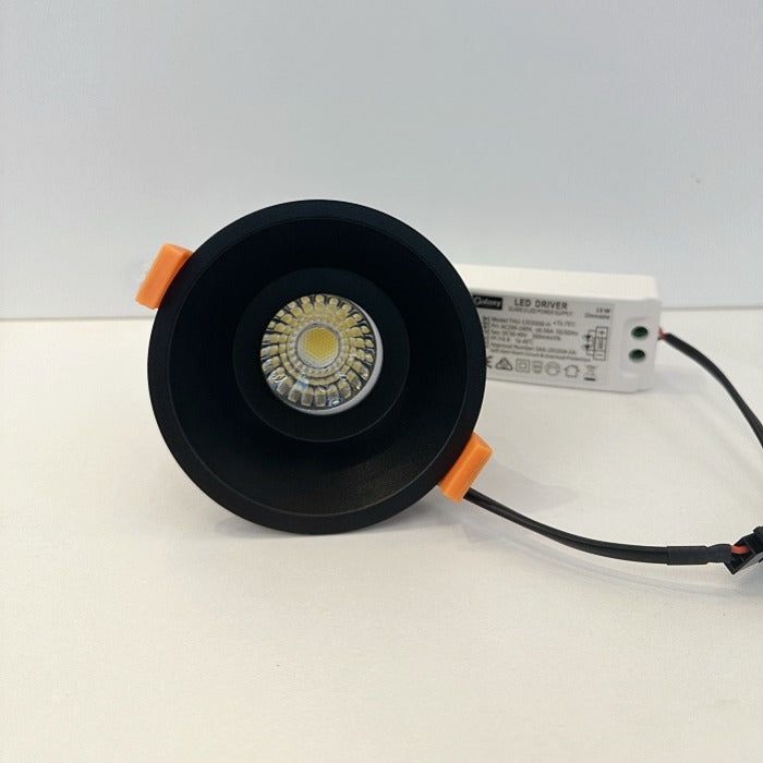 13W Black Deep Fixed LED Downlight R113-Black-CCT-90mm - Galaxy Lighting NZ