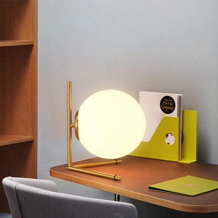 Nordic Modern Table Light, Opal Glass with Golden Frame T104 - Galaxy Lighting NZ