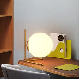 Nordic Modern Table Light, Opal Glass with Golden Frame T104 - Galaxy Lighting NZ