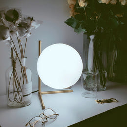 Nordic Modern Table Light, Opal Glass with Golden Frame T104 - Galaxy Lighting NZ
