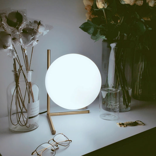 Nordic Modern Table Light, Opal Glass with Golden Frame T104 - Galaxy Lighting NZ