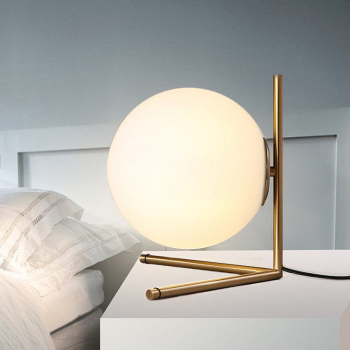Nordic Modern Table Light, Opal Glass with Golden Frame T104 - Galaxy Lighting NZ