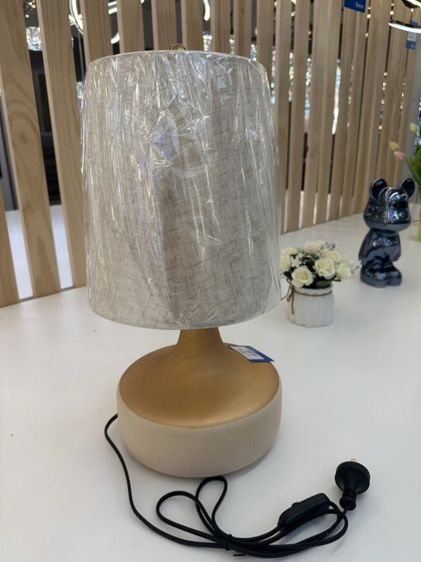Ceramic Base With Fabric Lampshade Table Light T110 - Galaxy Lighting NZ