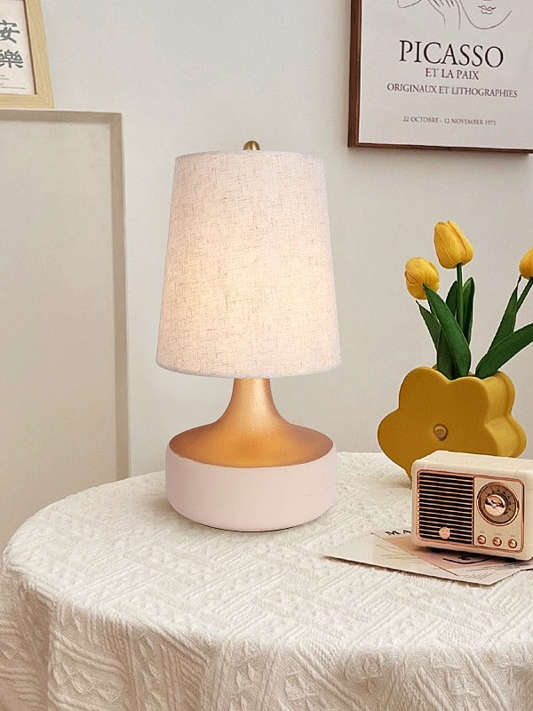 Ceramic Base With Fabric Lampshade Table Light T110 - Galaxy Lighting NZ