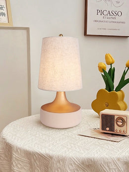 Ceramic Base With Fabric Lampshade Table Light T110 - Galaxy Lighting NZ