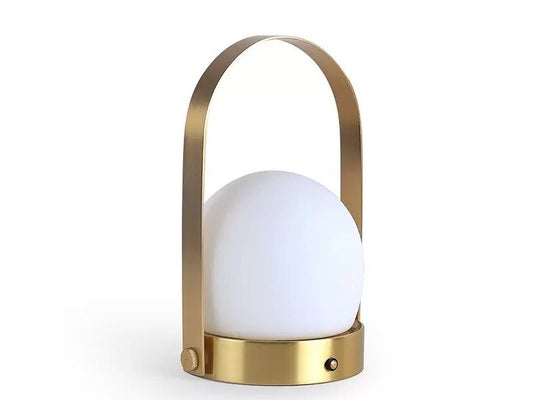 Brushed Brass With Opal Glass Table/Battery Light T209 - Galaxy Lighting NZ