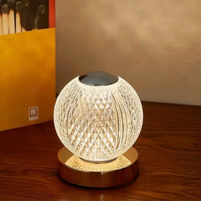 Brushed Brass With Crystal Table/Battery Light T210 - Galaxy Lighting NZ