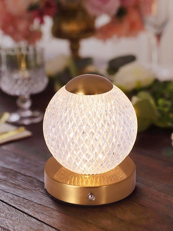 Brushed Brass With Crystal Table/Battery Light T210 - Galaxy Lighting NZ