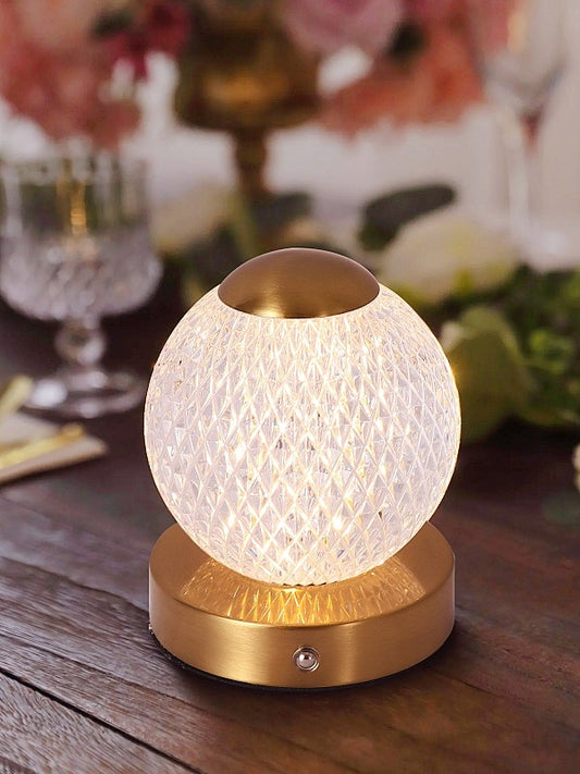 Brushed Brass With Crystal Table/Battery Light T210 - Galaxy Lighting NZ