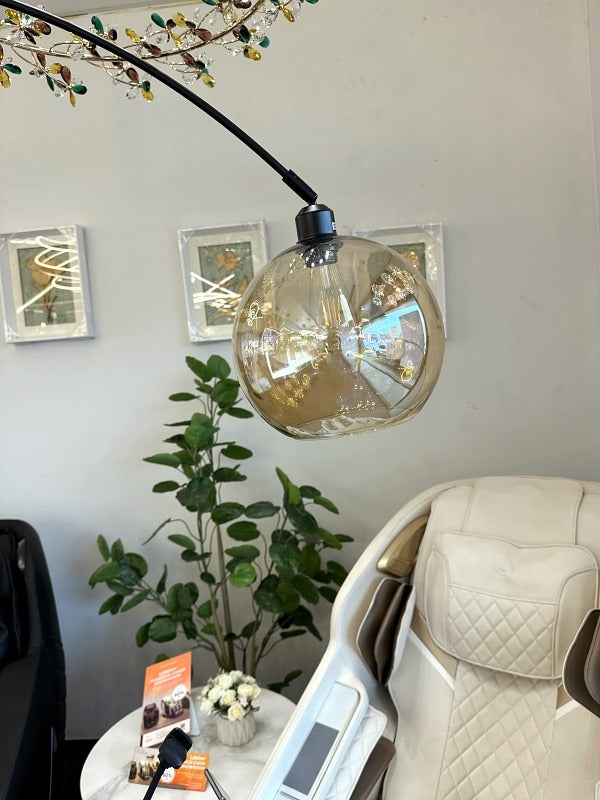 Glass Arched Arm Style Floor Light TF105 - Galaxy Lighting NZ