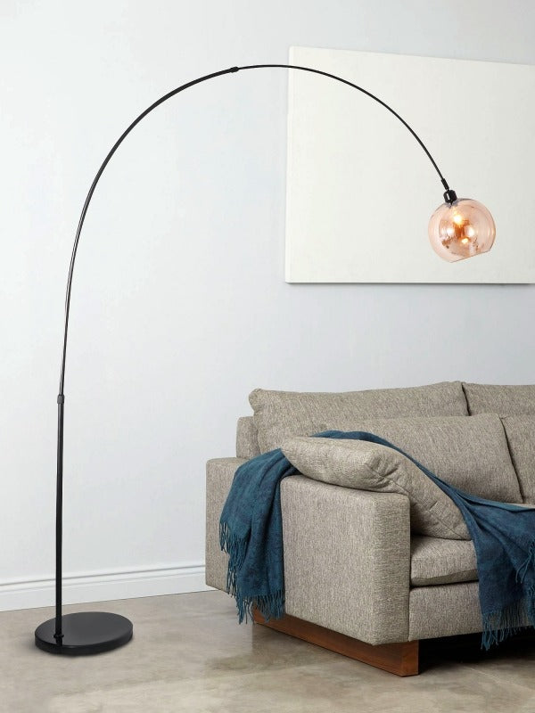 Glass Arched Arm Style Floor Light TF105 - Galaxy Lighting NZ