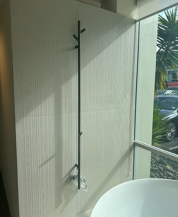 Minimalist Vertical Wall-Mounted Towel Rack -Gun Metal Heated Towel Rail - Galaxy Lighting NZ