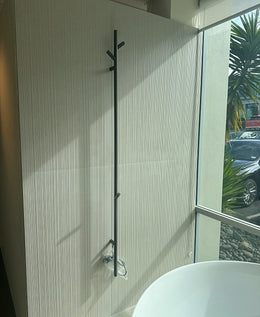Minimalist Vertical Wall-Mounted Towel Rack -Gun Metal Heated Towel Rail - Galaxy Lighting NZ