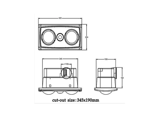 Tanzini Bathroom Heater Fan Light 3 IN 1 (2 Lamps) Free shipping DOES NOT apply - Galaxy Lighting NZ