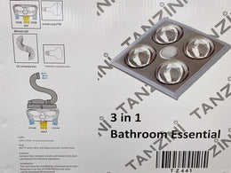 Tanzini Bathroom Heater Fan Light 3 IN 1 (4 Lamps) (Free shipping DOES NOT apply) - Galaxy Lighting NZ
