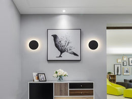 Simply Black Round LED Wall Light W108-B-13cm - Galaxy Lighting NZ