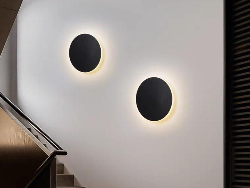 Simply Round Black Color LED Wall Light W108-B-18cm - Galaxy Lighting NZ