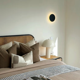 Simply Round Black Color LED Wall Light W108-B-18cm