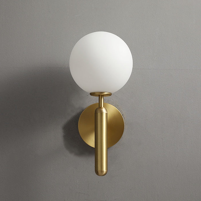 Matt Gold Modern Wall light Global Glass with Golden Frame W129 - Galaxy Lighting NZ