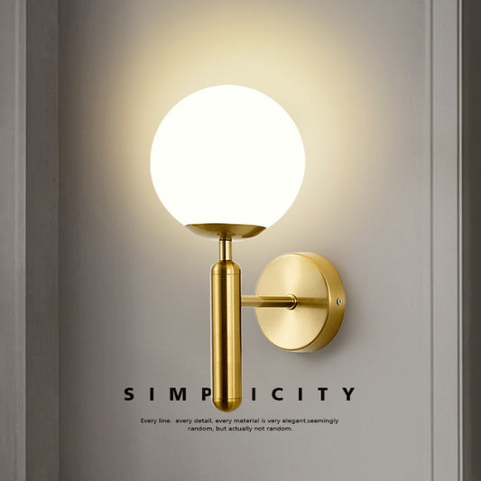 Matt Gold Modern Wall light Global Glass with Golden Frame W129 - Galaxy Lighting NZ