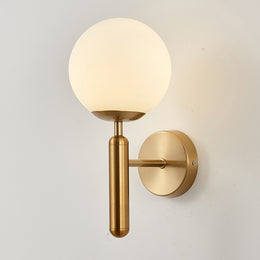 Matt Gold Modern Wall light Global Glass with Golden Frame W129 - Galaxy Lighting NZ