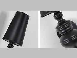 Fabric Black Lampshade Wall Light W131 - Galaxy Lighting NZ