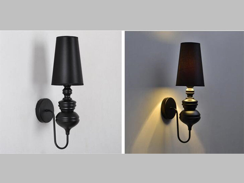 Fabric Black Lampshade Wall Light W131 - Galaxy Lighting NZ