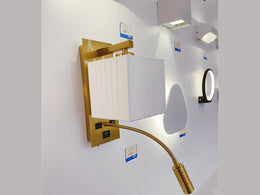 Wall Light With Tiltable LED Reading Light W135 - Galaxy Lighting NZ