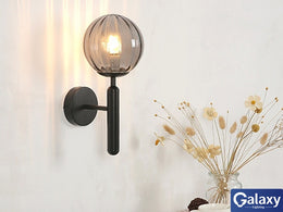 Smokey Grey Glass Wall Light W143(DEMO) - Galaxy Lighting NZ