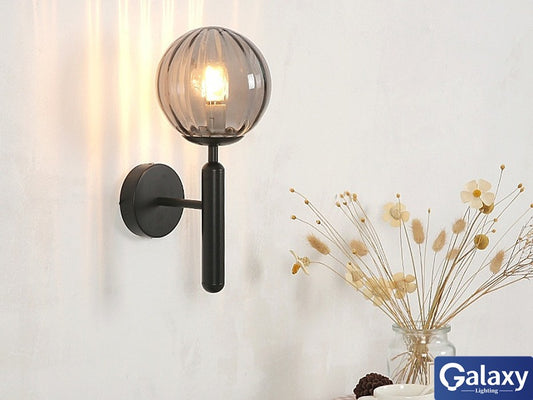 Smokey Grey Glass Wall Light W143(DEMO) - Galaxy Lighting NZ