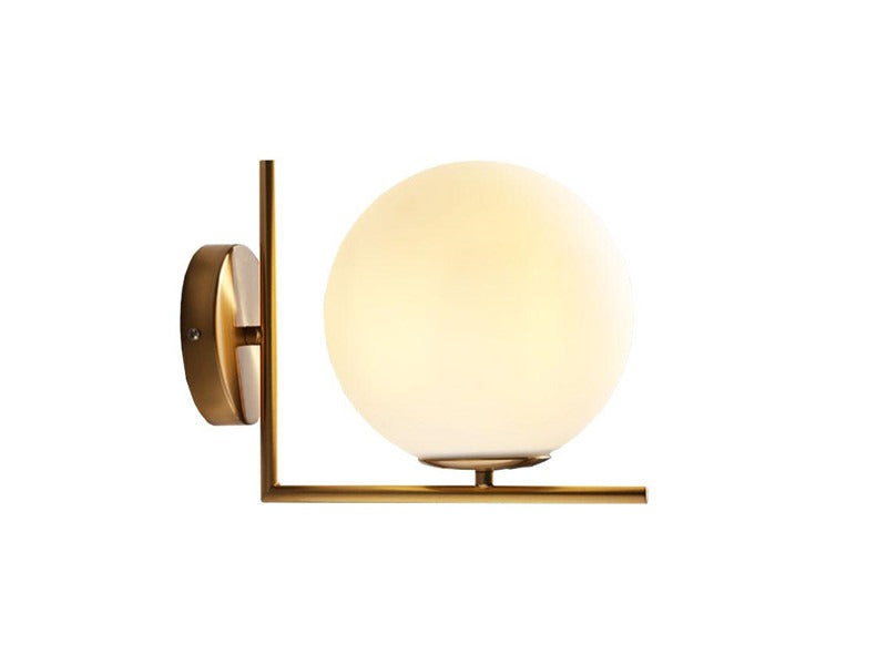 Matt Gold Modern Wall light Global Glass with Golden Frame W149 - Galaxy Lighting NZ