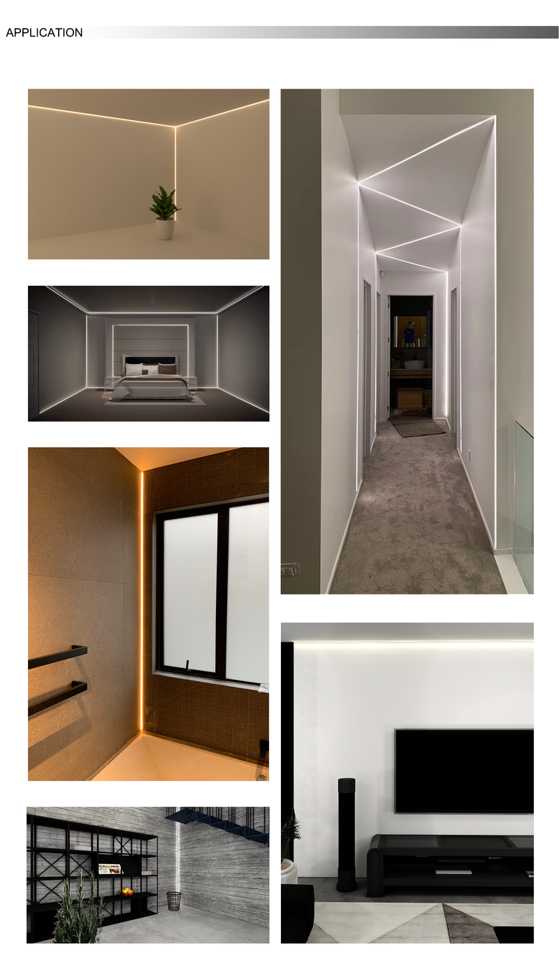 Internal Corner Trimless Plaster-In Aluminium Profile, 2m - application