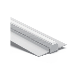 Mini Trimless Plaster-In Aluminium Profile, 2m - Anodised Silver