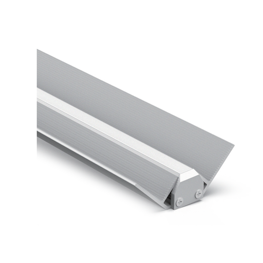 Internal Corner Trimless Plaster-In Aluminium Profile, 2m - Anodised Silver
