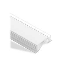 LE2409 Recessed Aluminium Profile with Flange, 2.5m - White