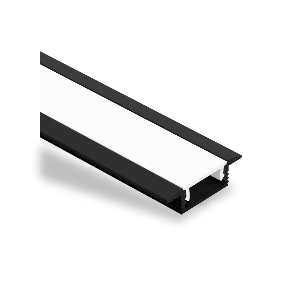 LE2507 Recessed Aluminium Profile with Flange, 2.5m