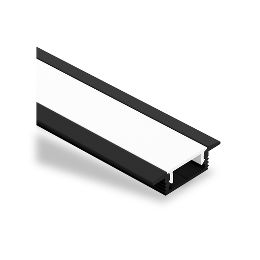 LE2507 Recessed Aluminium Profile with Flange, 2.5m