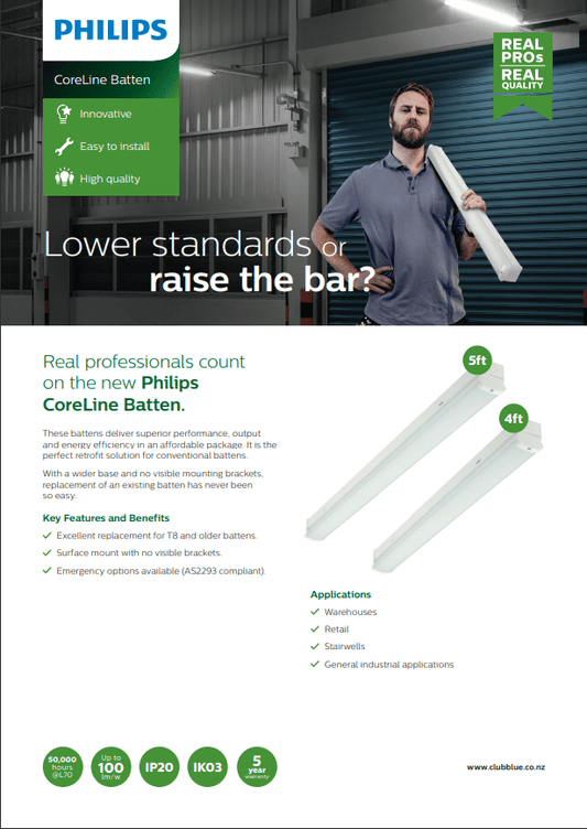 Philips CoreLine Batten 5ft 1.5m 4000k - Galaxy Lighting NZ
