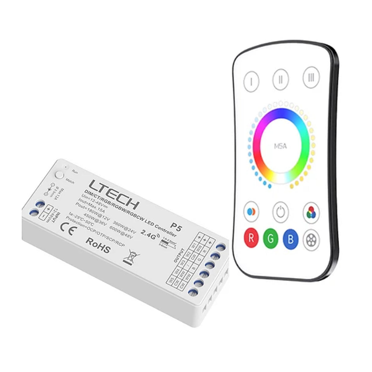 RGB + Tunable White LED Strip Remote Controller Kit