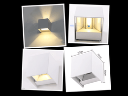 Moderm Waterproof Square adjustable up/down LED Light W102-White - Galaxy Lighting NZ